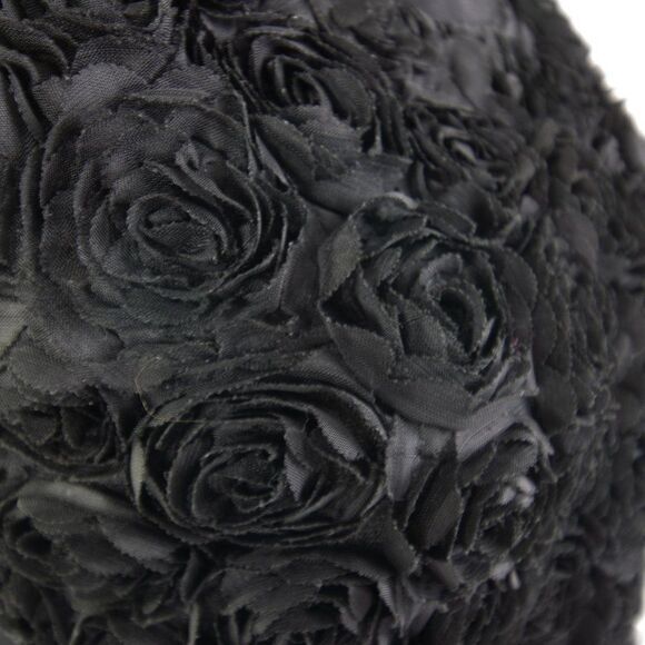 Black sleeveless floral mini dress‎ with 3D flowers design - Picture 12 of 14